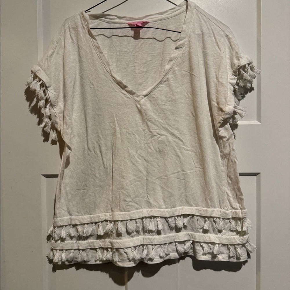 Lily Pulitzer beachy tassle top
